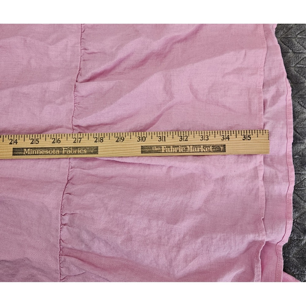Boden 100% Linen Dress Tiered Knee Length Pink Women's Size 16/18R Bell Sleeve - Picture 8 of 8